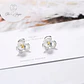 Aros de Flor Tres Petalos Plateados - Miniatura 5