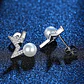 Aros Estrella y Perla Blanca Plateado - Miniatura 4