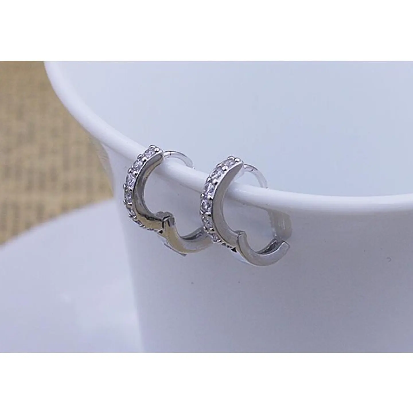 Aros Argollas Huggie 12mm Plateado 3