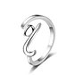 Anillo Forma de Gato Plateado - Miniatura 1