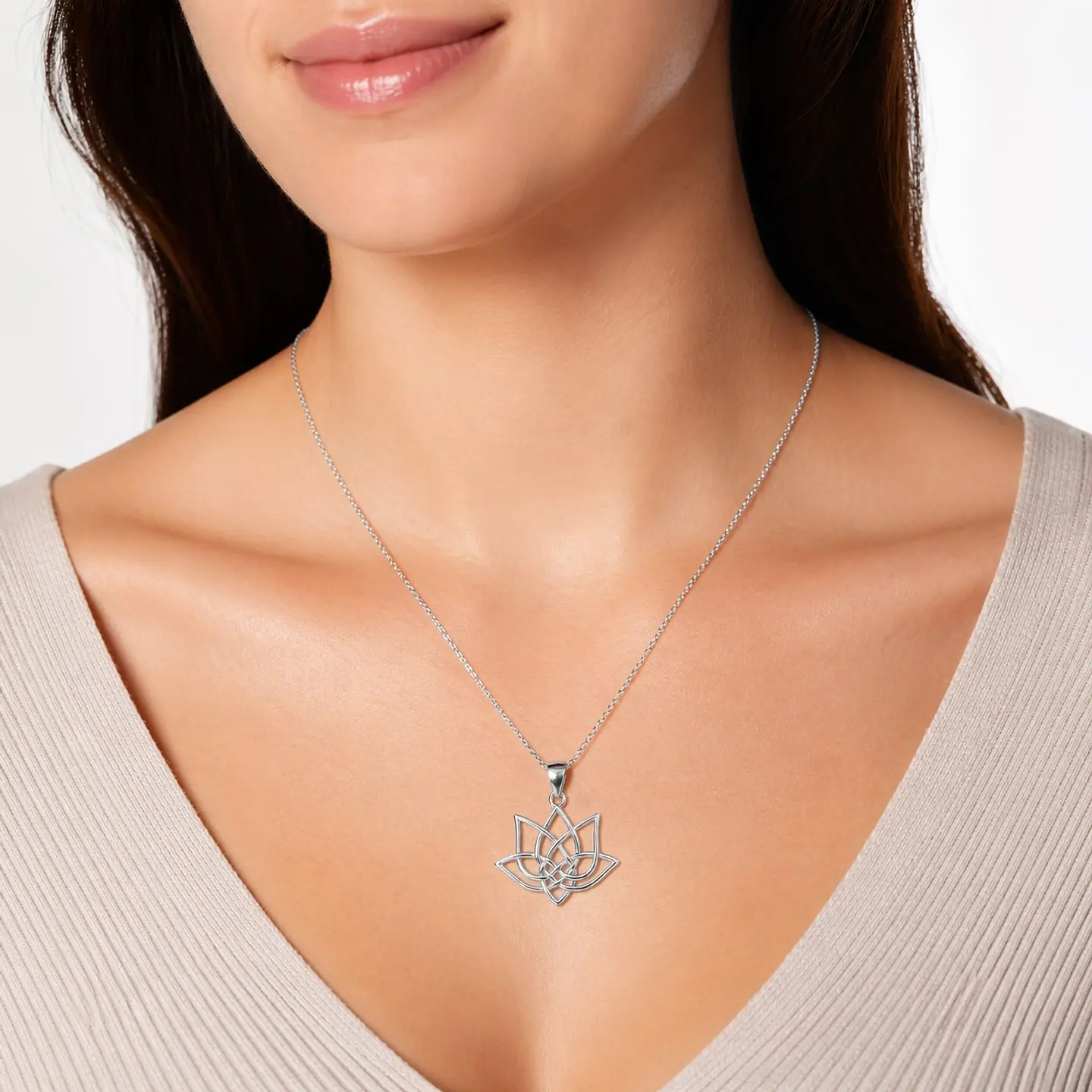 Collar Plata 925 Flor de Loto 3