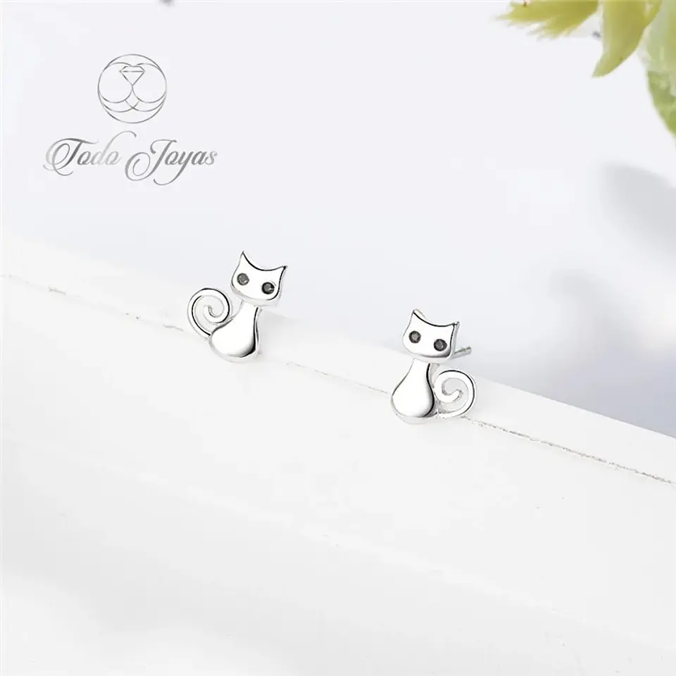 Aros de Gatitos Plateado 4