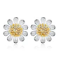 Aros Mini Flor Margarita Plateados - Miniatura 1