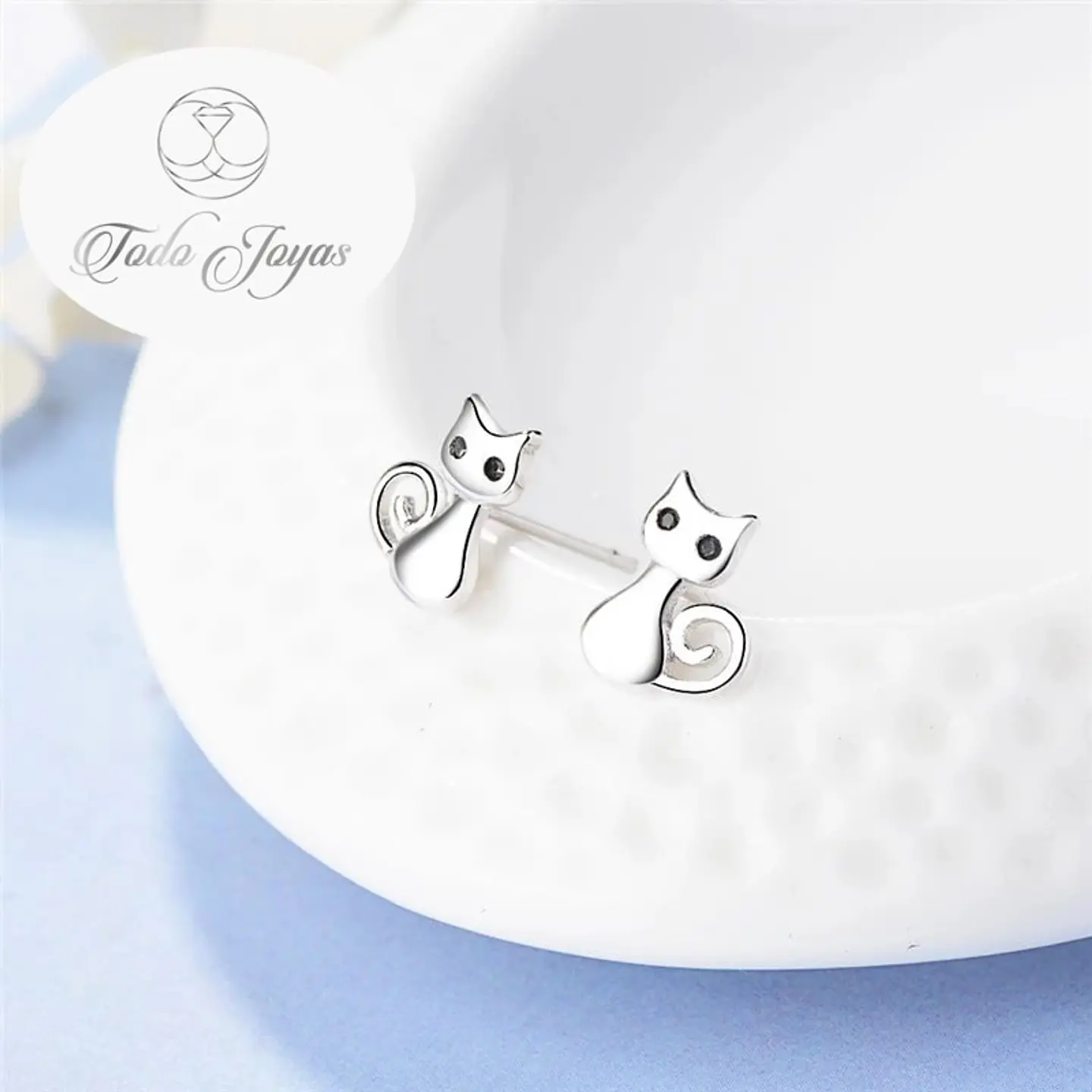 Aros de Gatitos Plateado 6