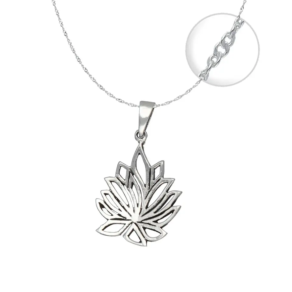 Collar Plata 925 Flor de Loto 845 1