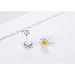 Aros Mini Flor Margarita Plateados - Miniatura 5