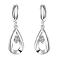 Aros de Gotas Circon Blanco Plateado - Miniatura 1