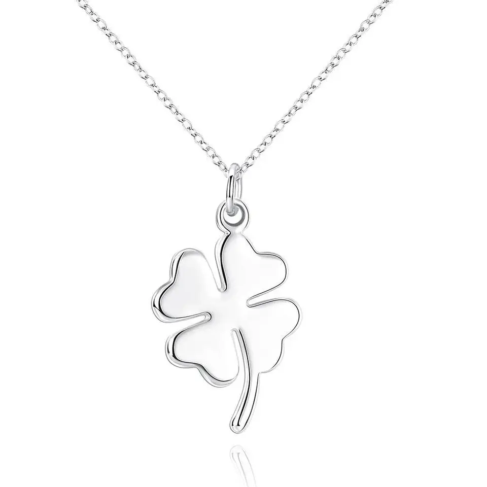 Collar Trebol de La Suerte Plateado 1