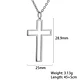 Colgante Collar Cruz Biselada Acero Plateado - Miniatura 4