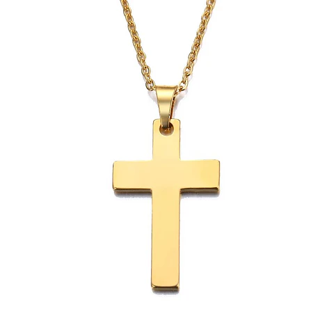 Collar Cruz Acero Quirurgico 316L Dorada