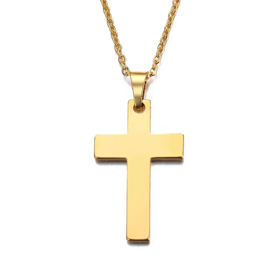Collar Cruz Acero Quirurgico 316L Dorada 1