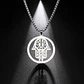 Colgante Collar Mano de Fatima Hamsa Acero Plateado - Miniatura 2