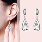 Aros de Gotas Circon Blanco Plateado - Miniatura 3