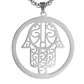 Colgante Collar Mano de Fatima Hamsa Acero Plateado - Miniatura 3