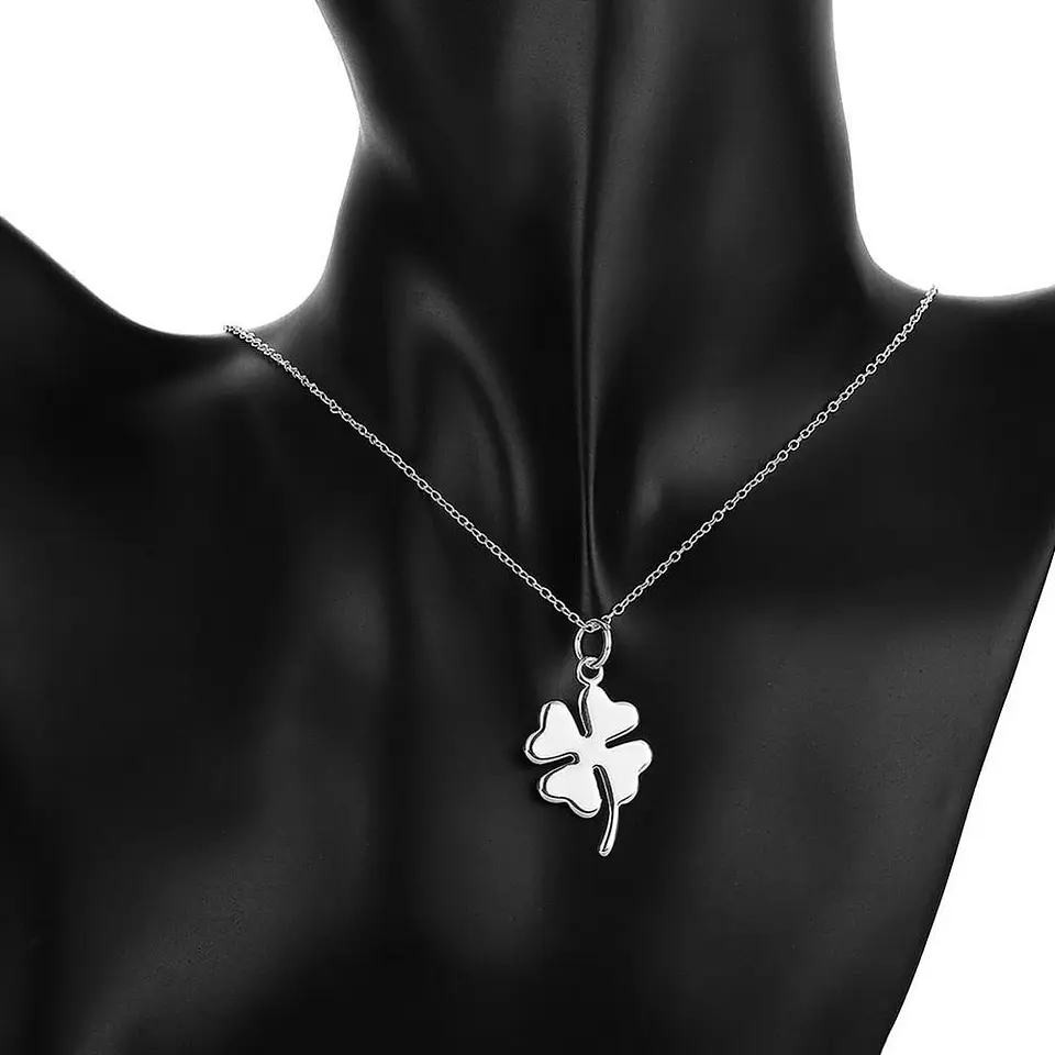 Collar Trebol de La Suerte Plateado 4