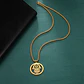 Colgante Collar Mano de Fatima Hamsa Acero Dorado - Miniatura 2