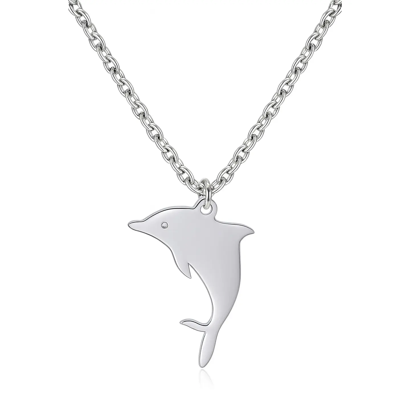 Collar Delfín Acero Plateado 1