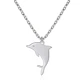 Collar Delfín Acero Plateado - Miniatura 1