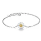 Pulsera Flor Margarita Ajustable Plateada - Miniatura 1