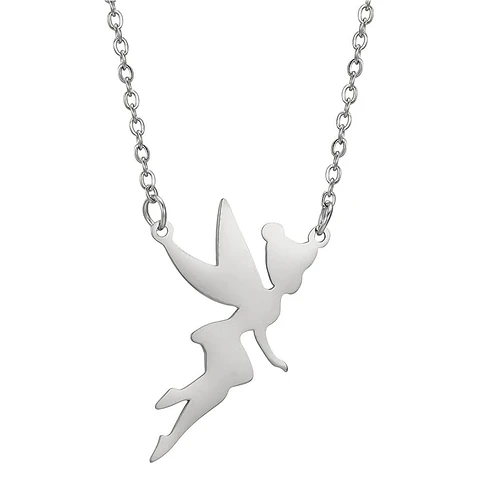 Colgante Collar Hada Acero Plateado