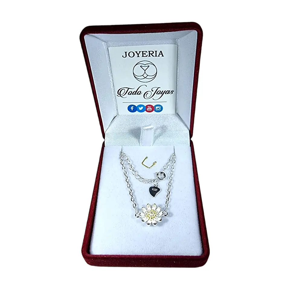 Pulsera Flor Margarita Ajustable Plateada 2
