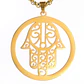 Colgante Collar Mano de Fatima Hamsa Acero Dorado - Miniatura 4