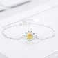 Pulsera Flor Margarita Ajustable Plateada - Miniatura 3