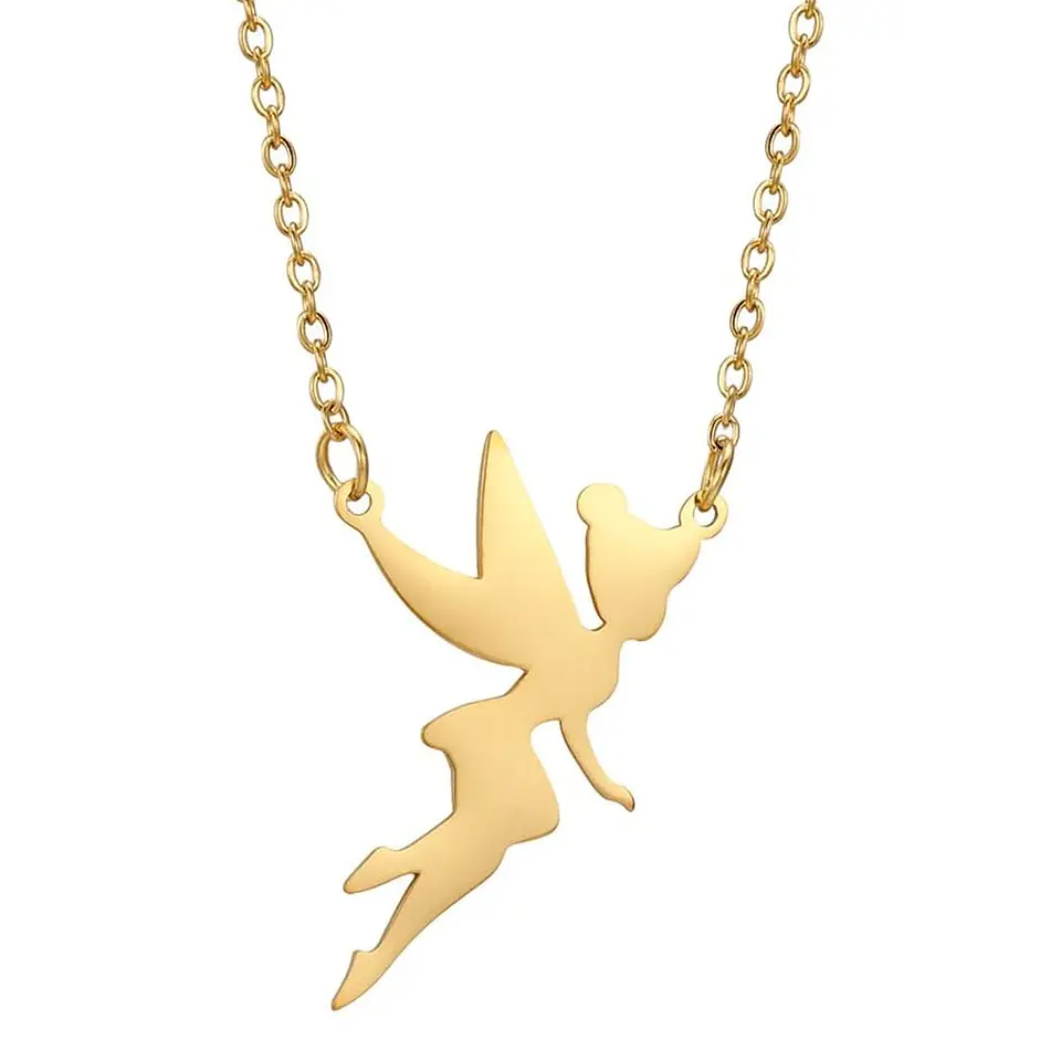 Colgante Collar Hada Acero Dorado 1