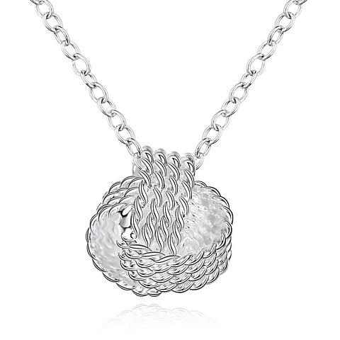 Collar Colgante Nudo Plateado