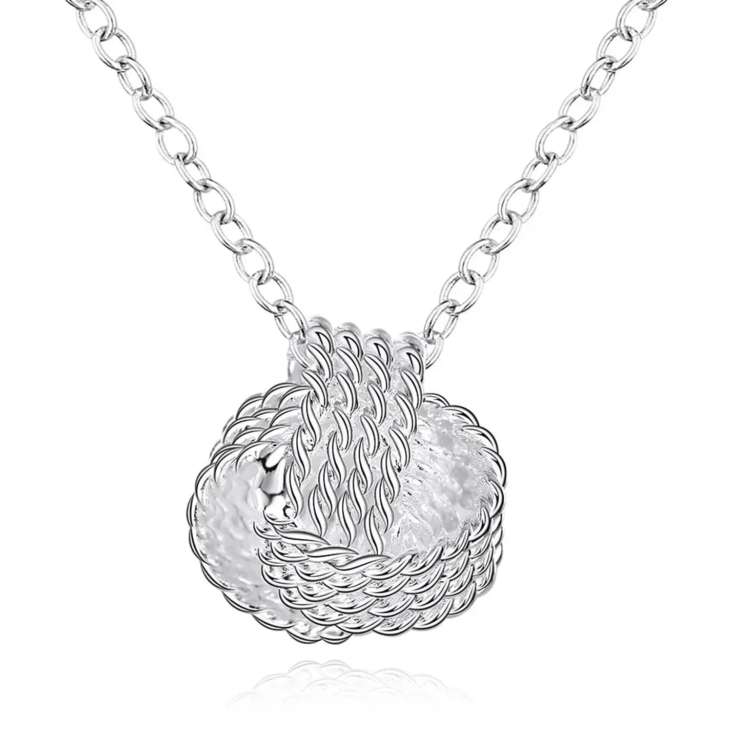 Collar Colgante Nudo Plateado 1