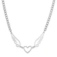 Collar Alas de Ángel corazón Acero Plateado - Miniatura 1