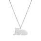 Collar Gato Acostado Gatito Acero Plateado - Miniatura 1