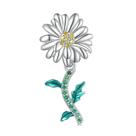 Charm Dije Plata 925 Margarita Daisy Flower