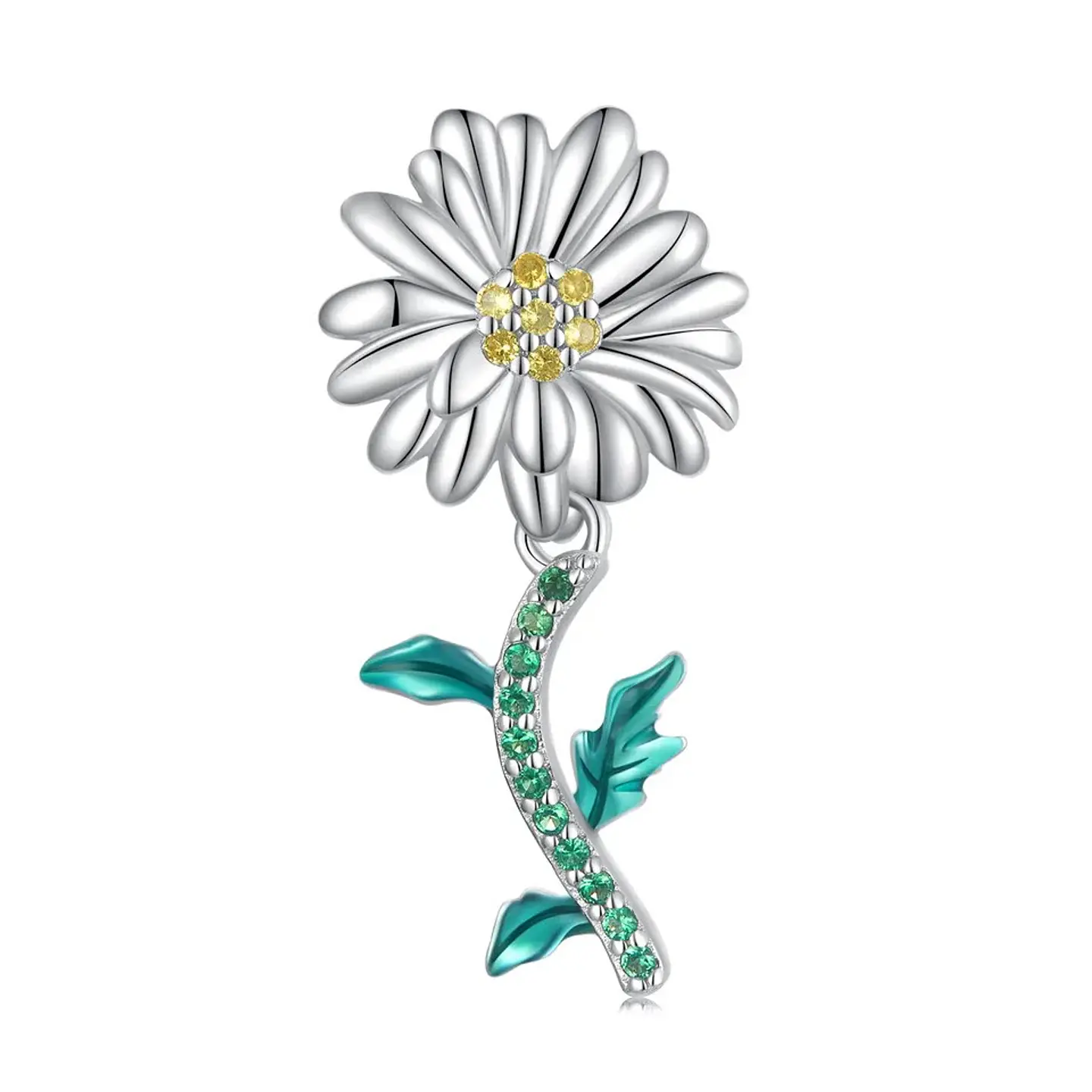 Charm Dije Plata 925 Margarita Daisy Flower 1