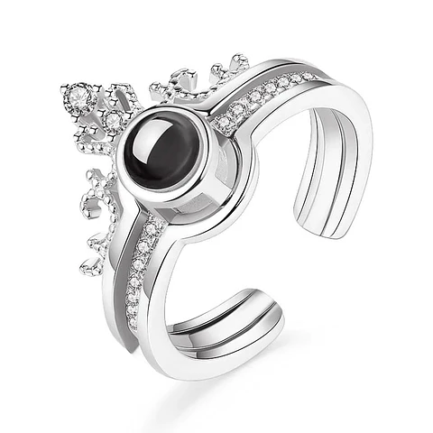 Anillo Te amo en 100 Idiomas Plateado
