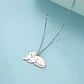 Collar Gato Acostado Gatito Acero Plateado - Miniatura 3