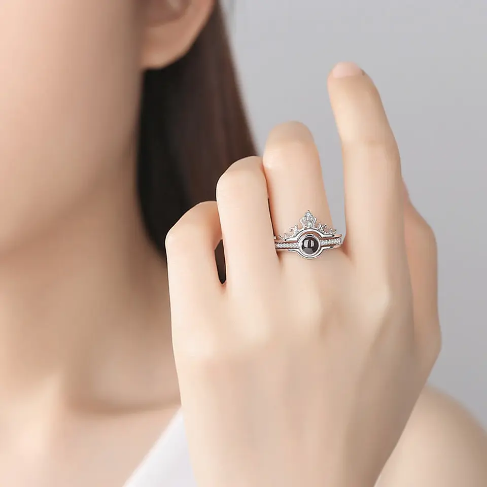Anillo Te amo en 100 Idiomas Plateado 4