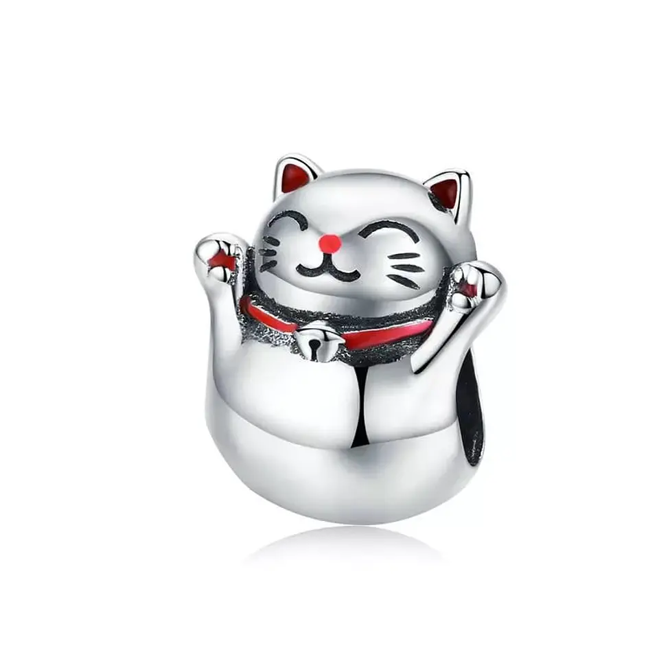 Charm Dije Plata 925 Gato Maneki Neko 1