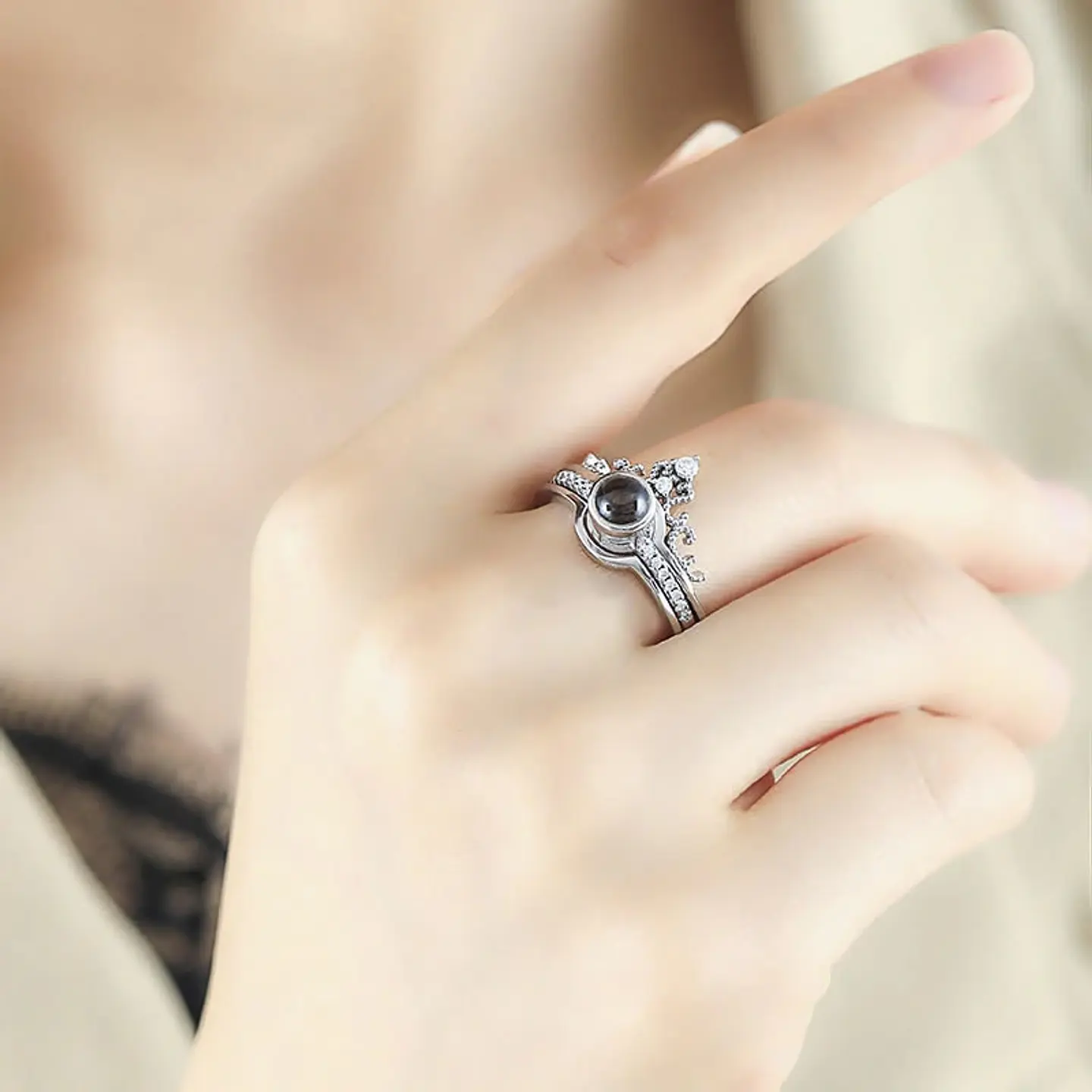 Anillo Te amo en 100 Idiomas Plateado 5