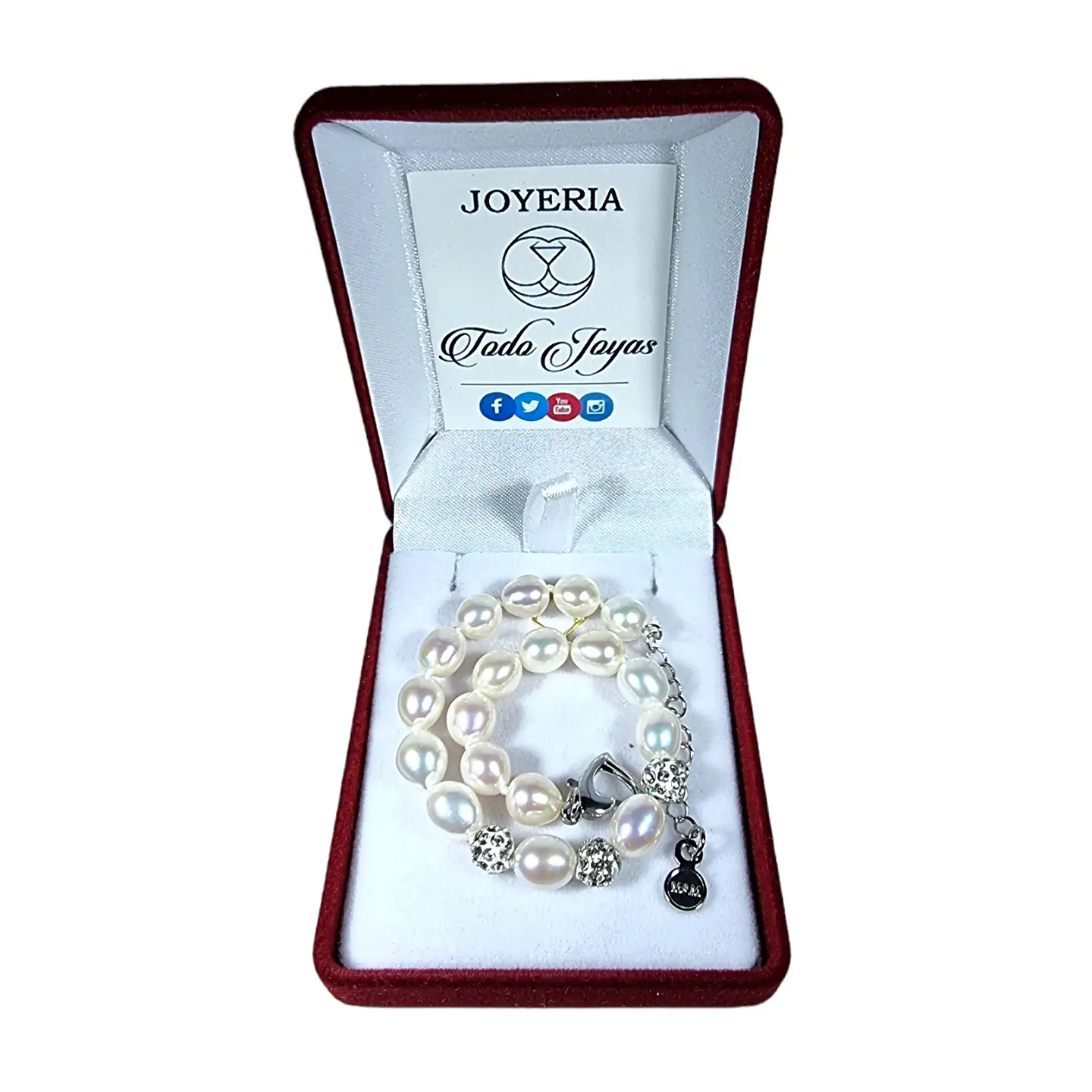 Pulsera Plata 925 Perlas Cultivadas Blancas  2