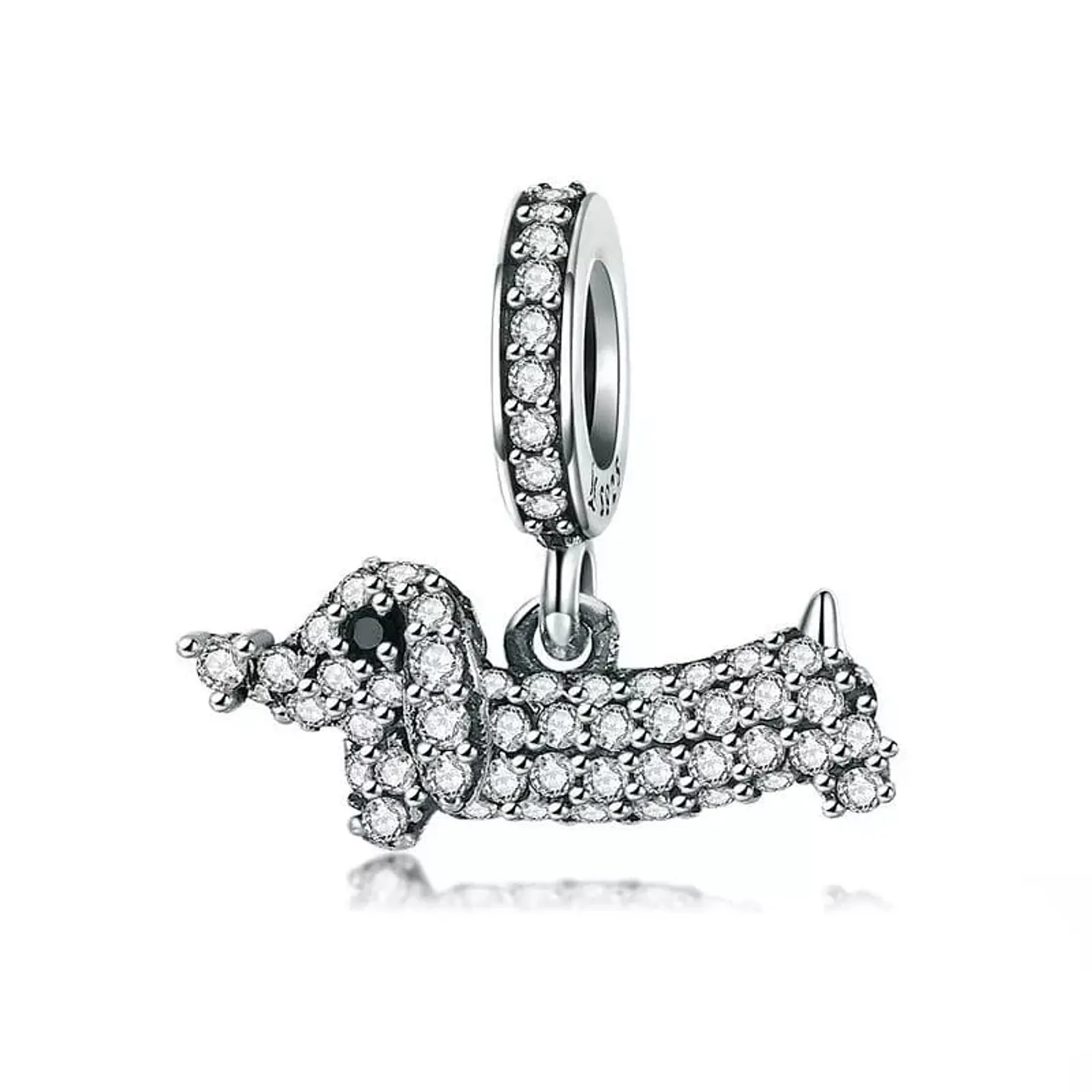 Charm Dije Plata 925 Mini Perro Dachshund 1