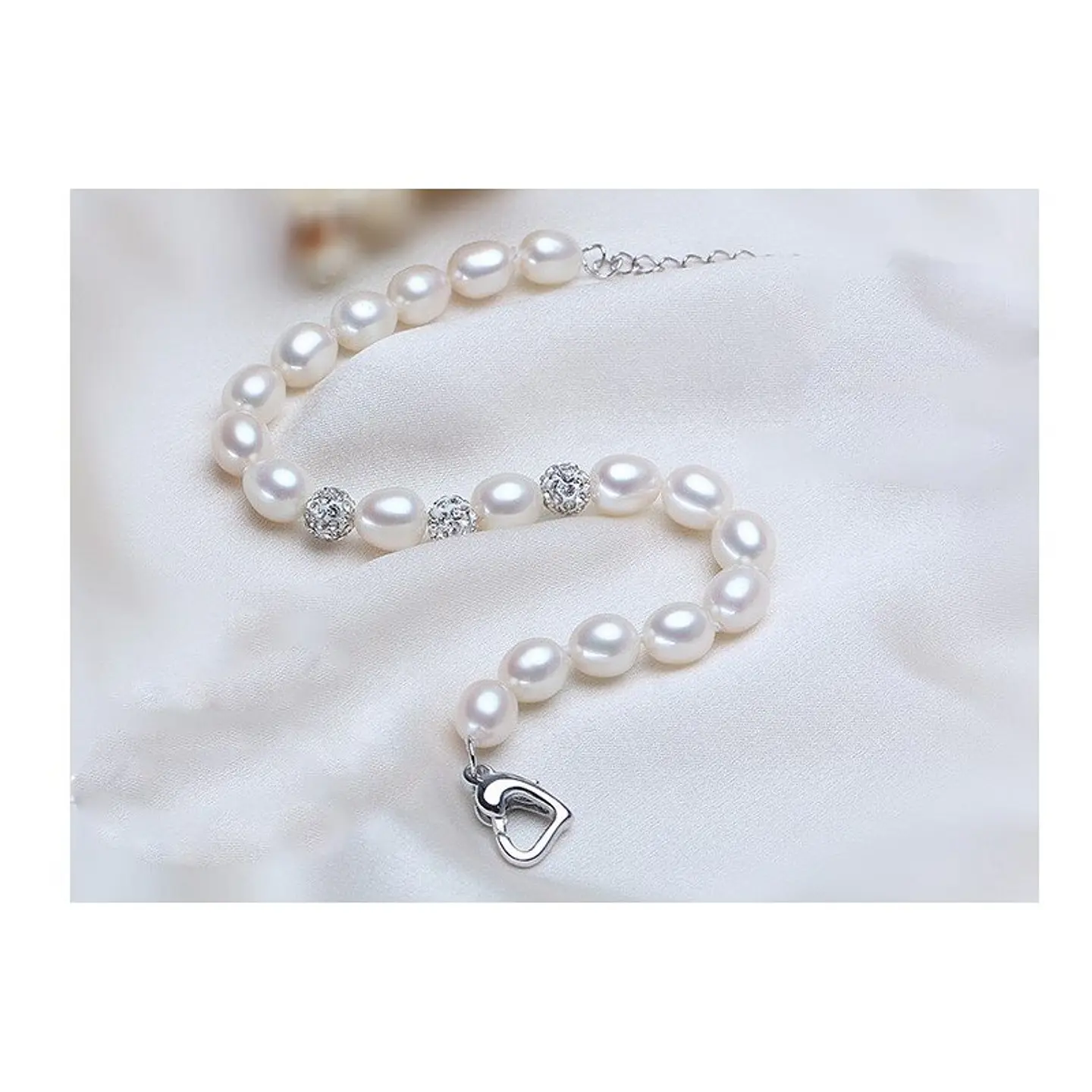 Pulsera Plata 925 Perlas Cultivadas Blancas  3