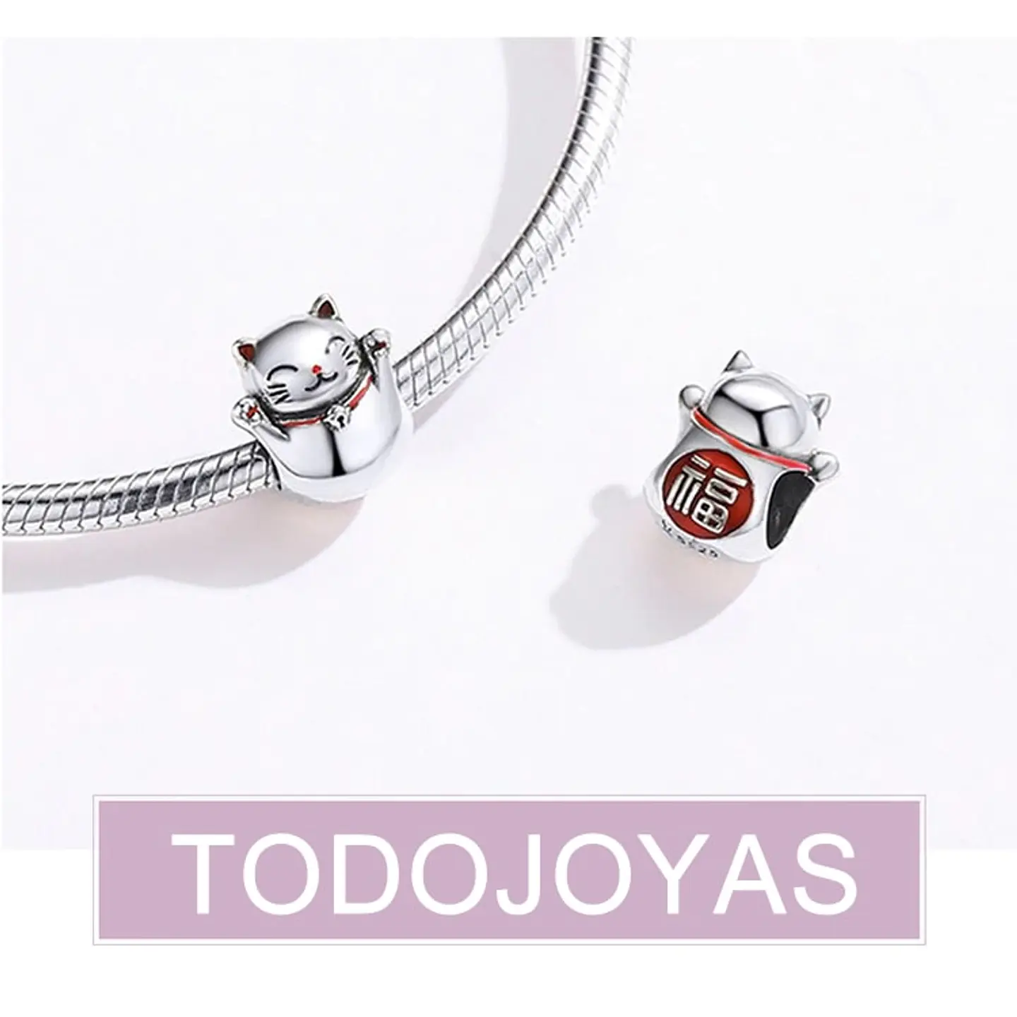 Charm Dije Plata 925 Gato Maneki Neko 4