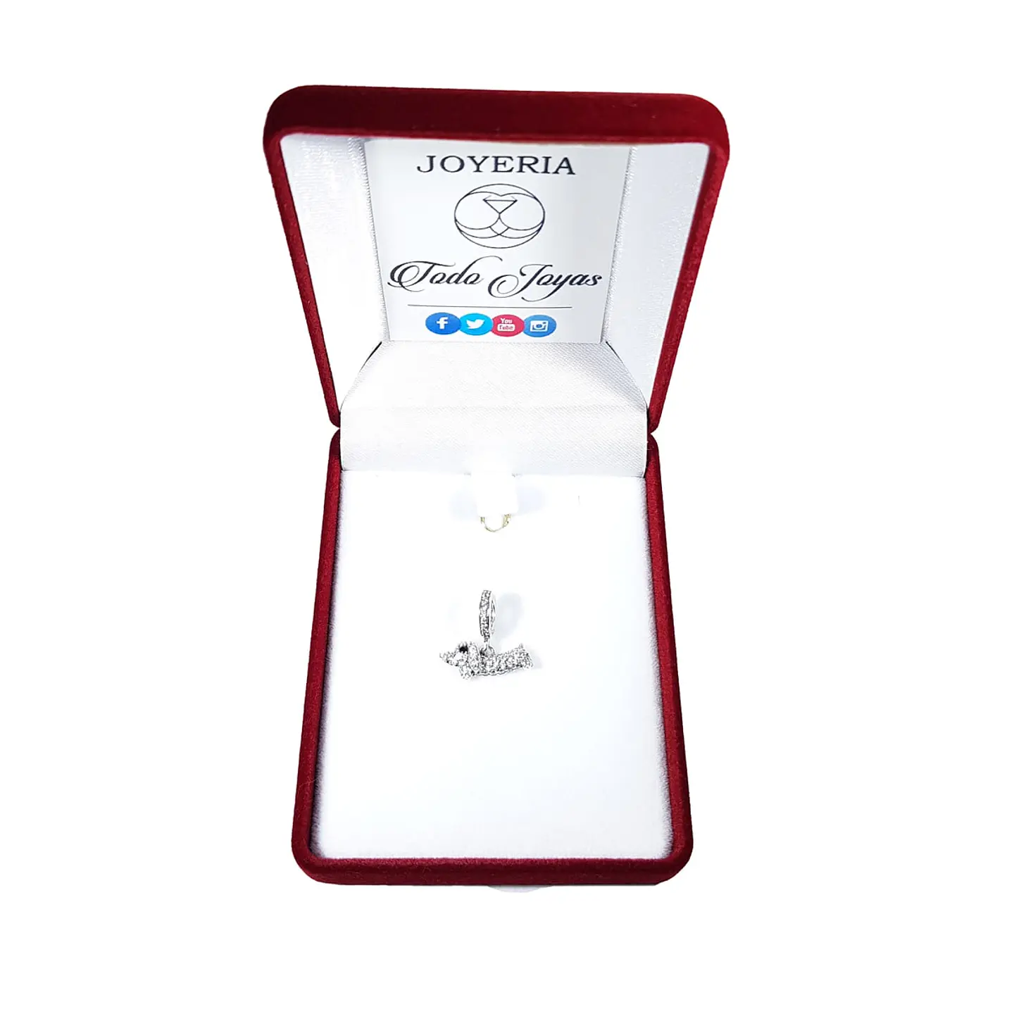 Charm Dije Plata 925 Mini Perro Dachshund 2
