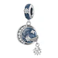 Charm Dije Plata 925 Luna Galaxia Estrellada Azul  - Miniatura 1