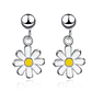 Aros Flor Margarita Plateados - Miniatura 1