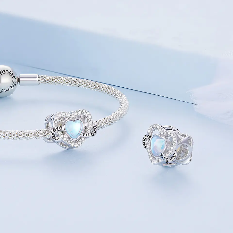 Charm Dije Plata 925 Corazon Infinito Forever Love 5