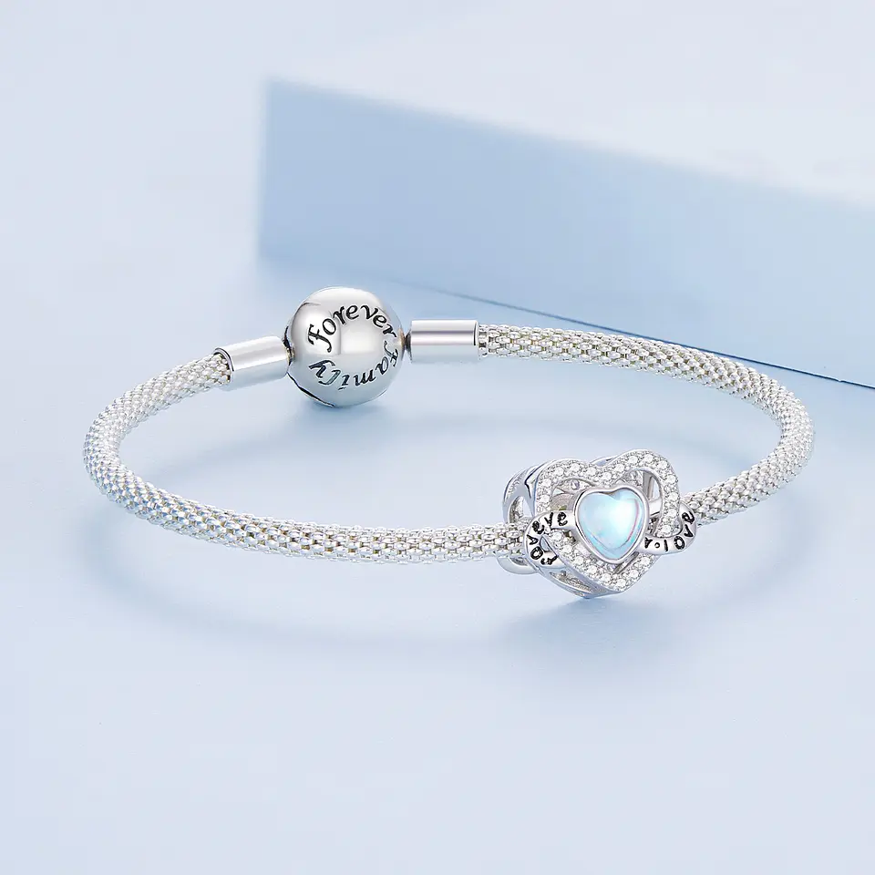 Charm Dije Plata 925 Corazon Infinito Forever Love 6