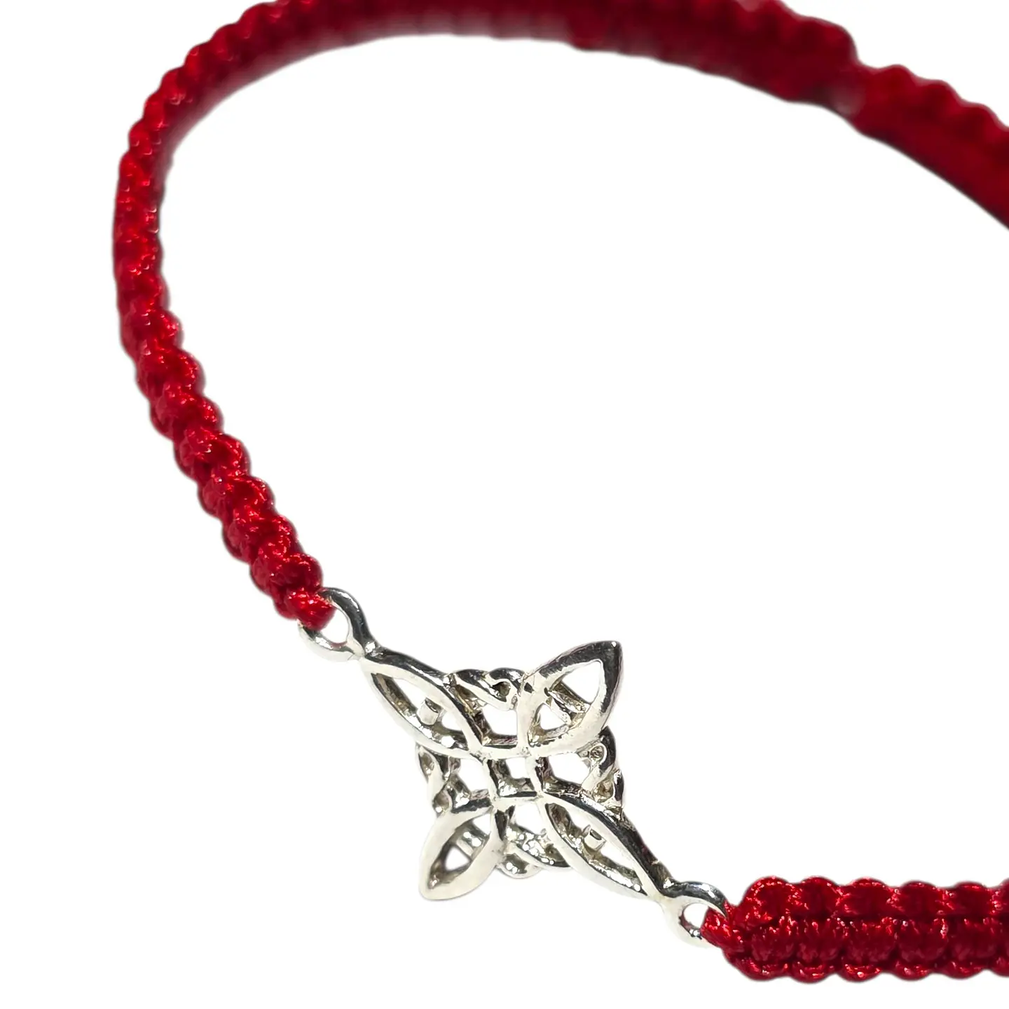 Pulsera Plata 925 Nudo de Bruja Hilo Rojo Trenzado 4