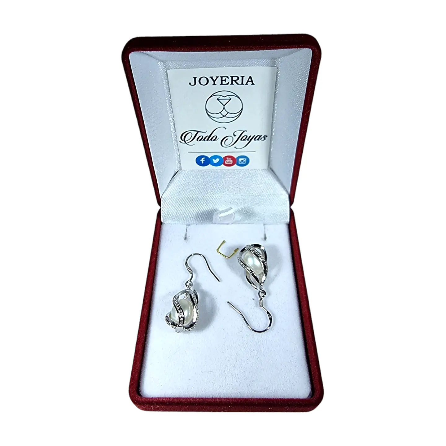 Aros Plata 925 Perla Cultivada Gota 2